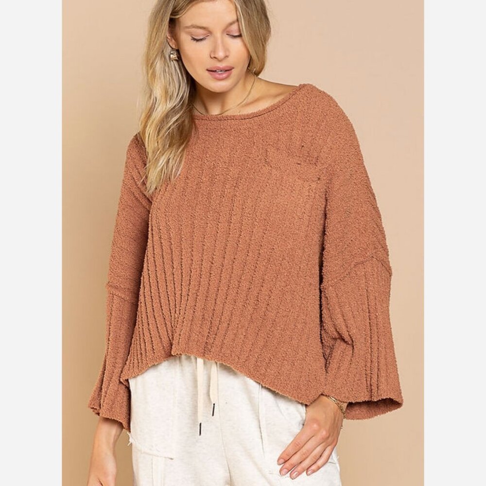 Relaxed Fit Bell Sleeve Sweater